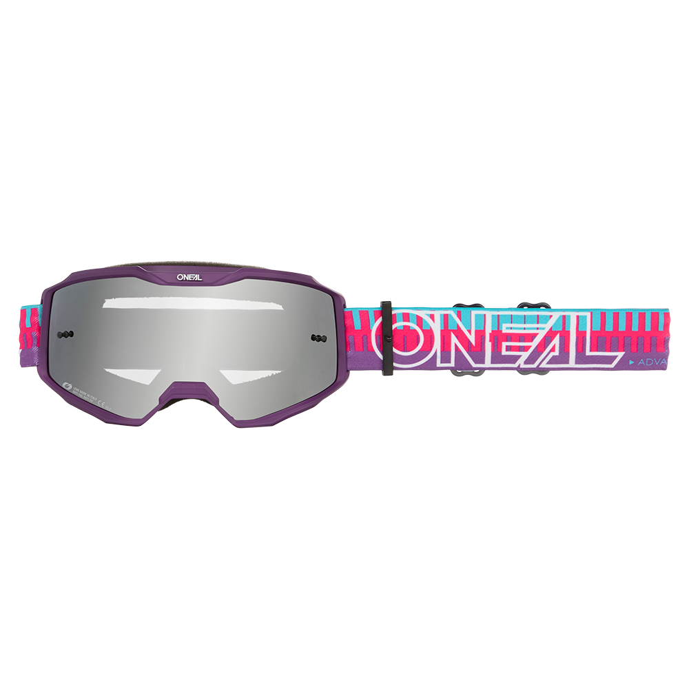O'NEAL B-10 STRIPED Goggle Pink/Violet Silver Mirror Screen