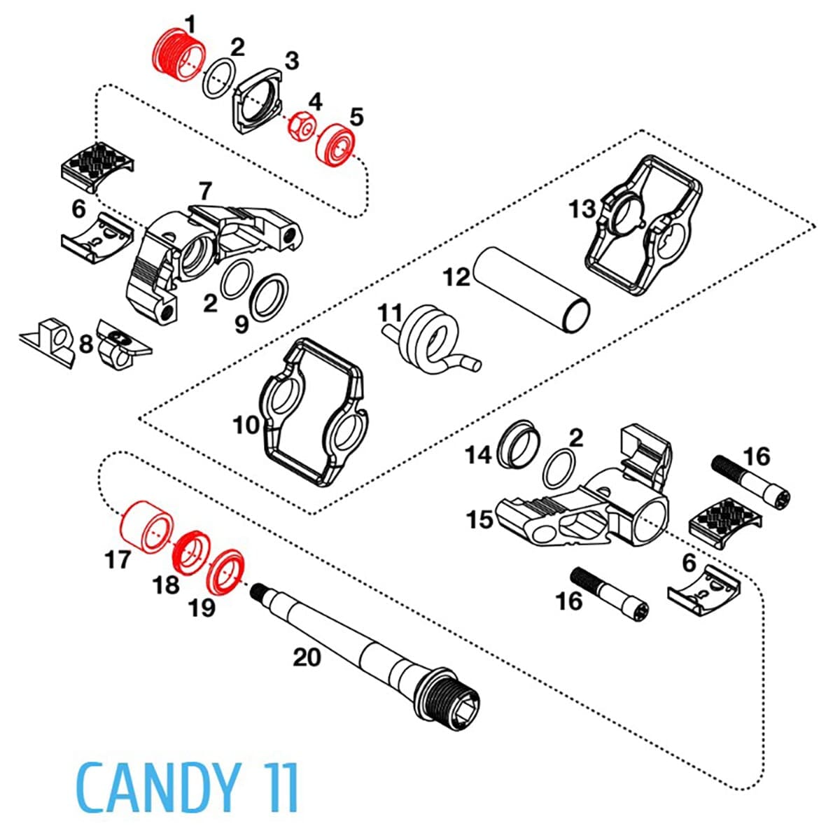 Reconditioning Kit for CRANKBROTHERS EGGBEATER / CANDY 11 Pedals #16229