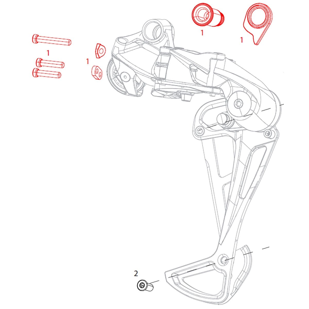 Vis de Fixation et de Butée pour Dérailleur Arrière SRAM NX EAGLE #11.7518.091.000