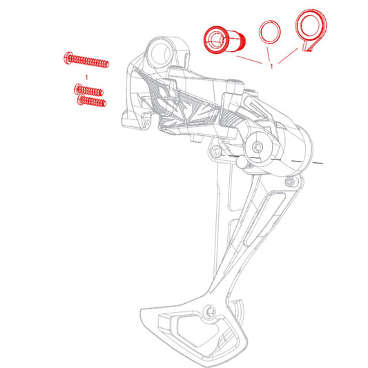 Kit Vis de Fixation et de Butées de Dérailleur Arrière SRAM SX Eagle #11.7518.094.000