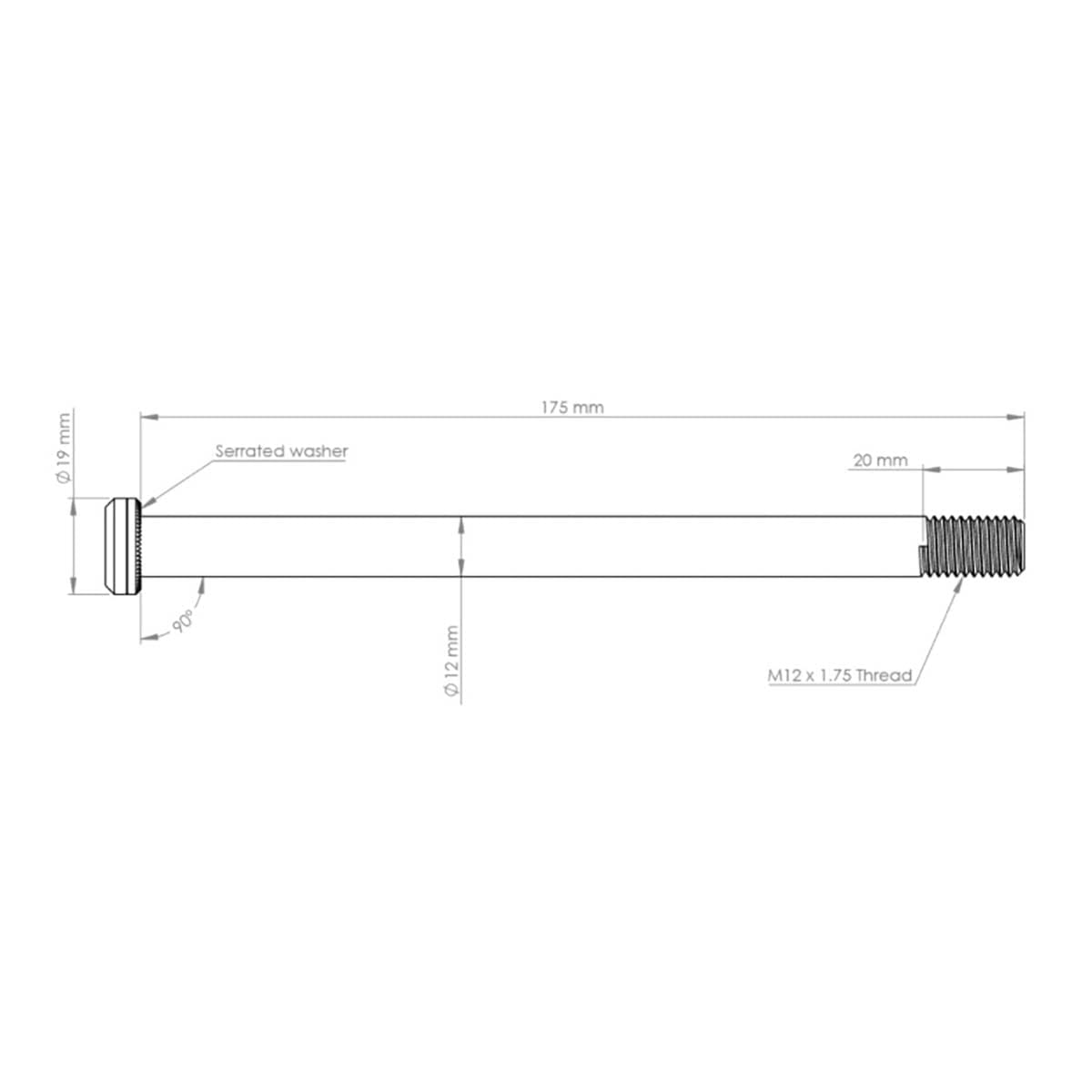 Axe de Roue Arrière BURGTEC 12x1,75 mm 174 mm Noir