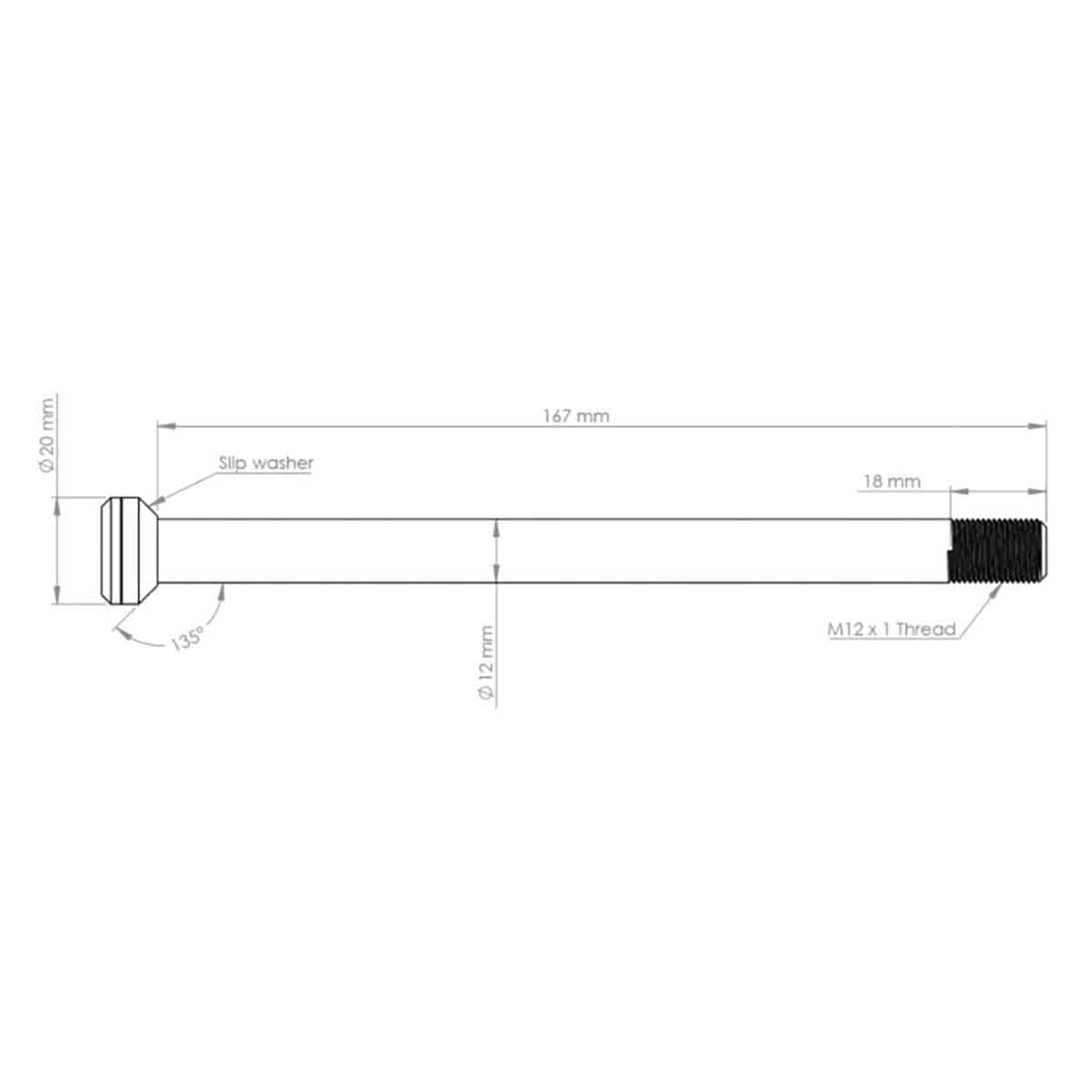 BURGTEC 171mm Rear Wheel Axle for Gold Transition Frames