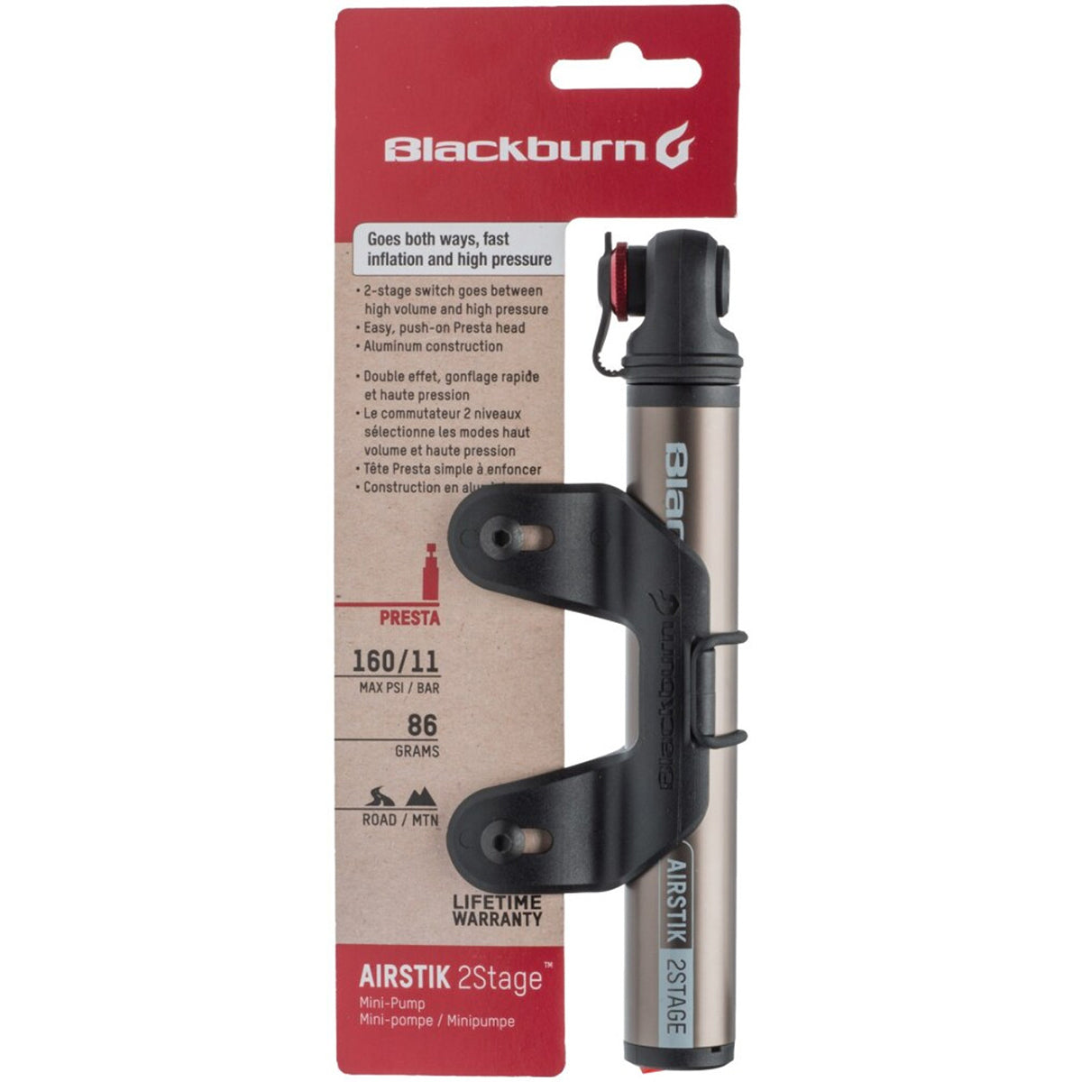 BLACKBURN AIRSTIK 2STAGE Hand Pump Grey