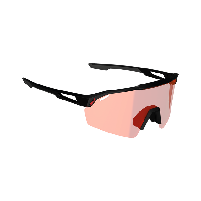 LEATT SPEEDVIZ LITE Glasses Black Iriz Crystal Lens Red