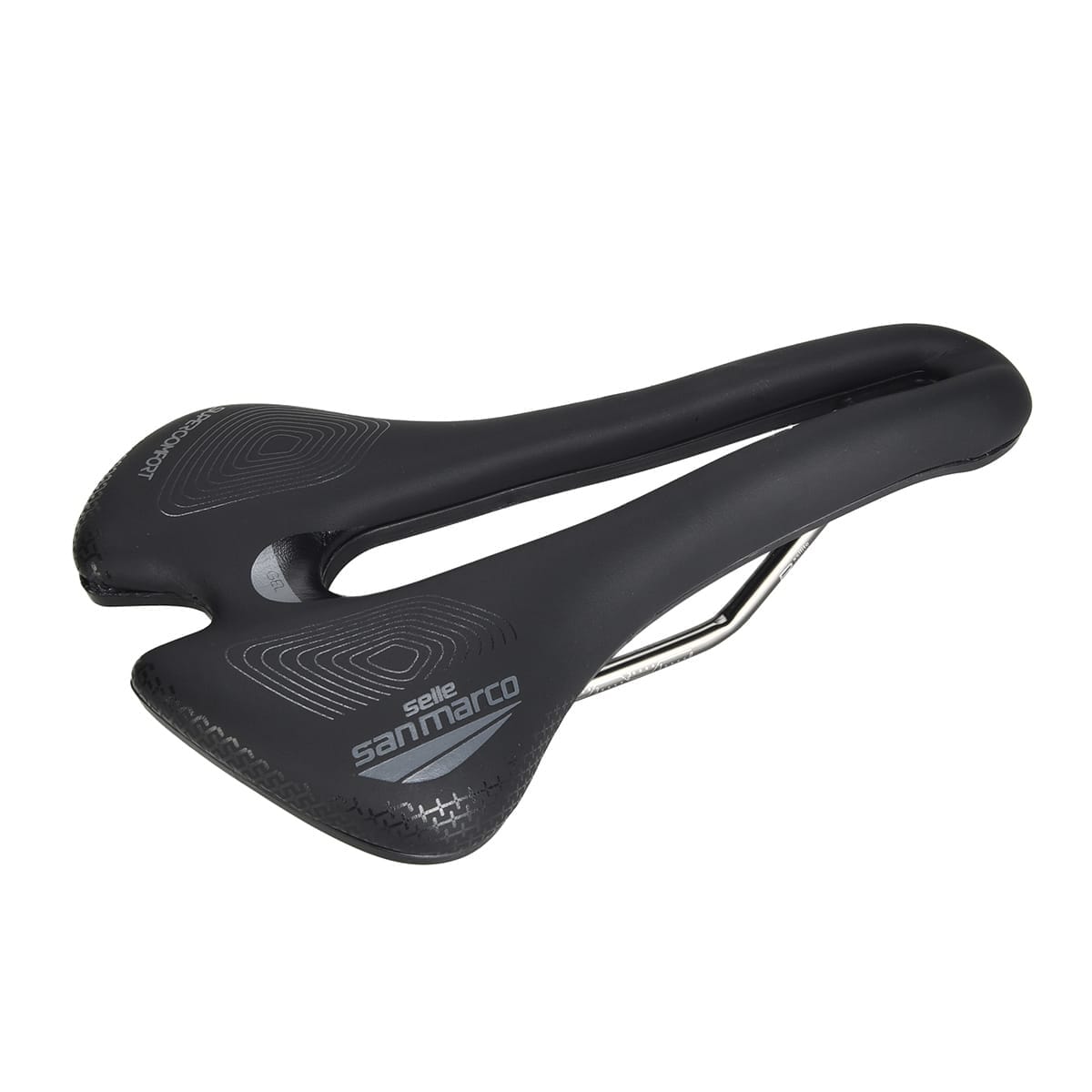 Selle SELLE SAN MARCO APSIDE SHORT SUPERCOMFORT OPEN-FIT RACING 149mm Rails Manganèse