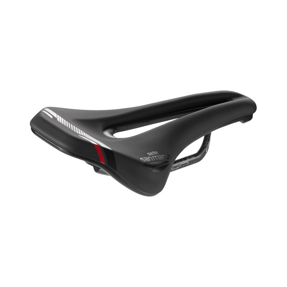 Saddle SAN MARCO GROUND SHORT OPEN-FIT CARBON FX 140mm Black