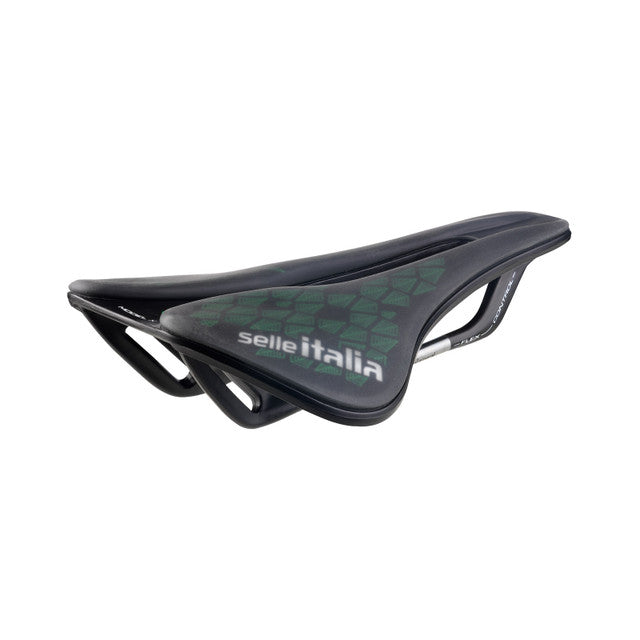 Saddle Saddle ITALIA Model X GREEN SUPERFLOW LEAF L Rails Fec Green/Black