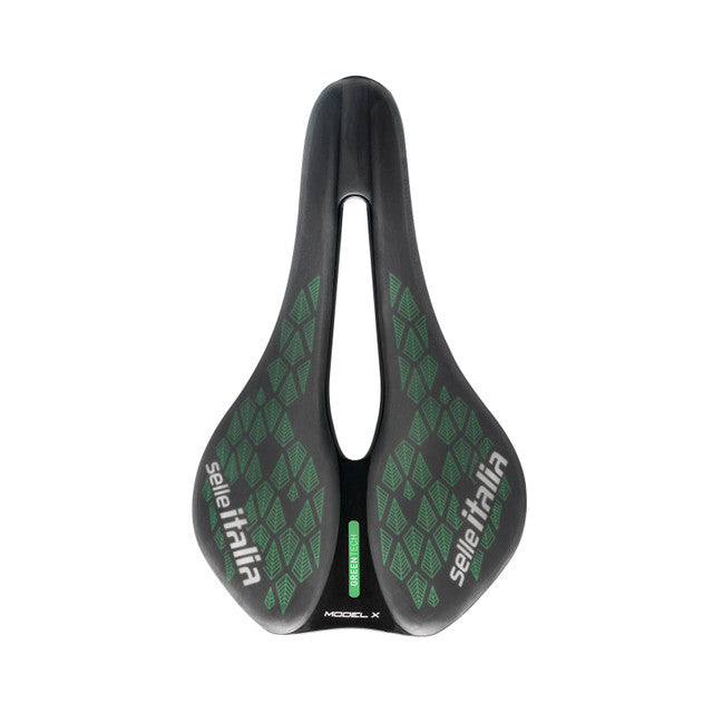 Saddle Saddle ITALIA Model X GREEN SUPERFLOW LEAF L Rails Fec Green/Black