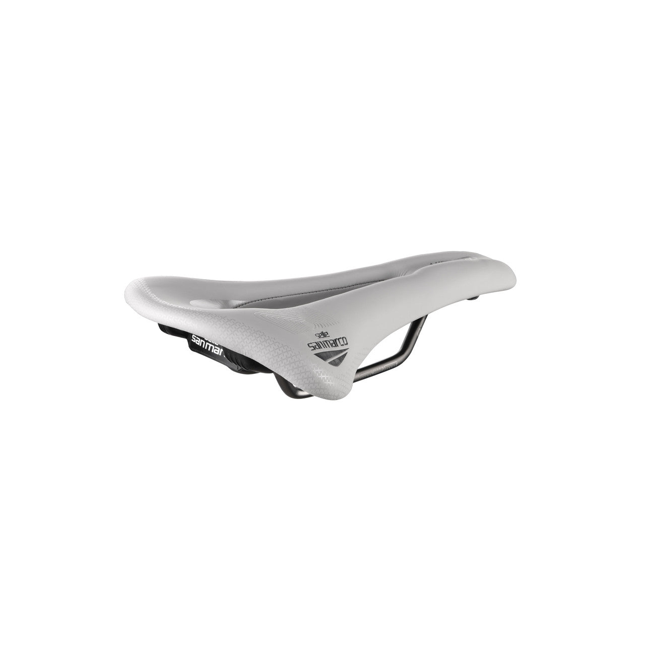 Saddle SAN MARCO ALLROAD SUPERCONFORT OPEN-FIT RACING L3 Width 146mm Steel Rails Xsilite Grey/White