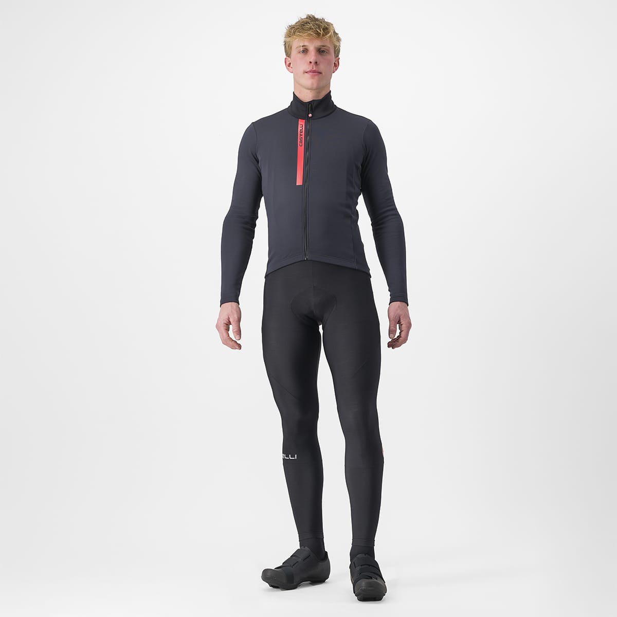 CASTELLI ENTRATA THERMAL Long Sleeve Jersey Black/Red