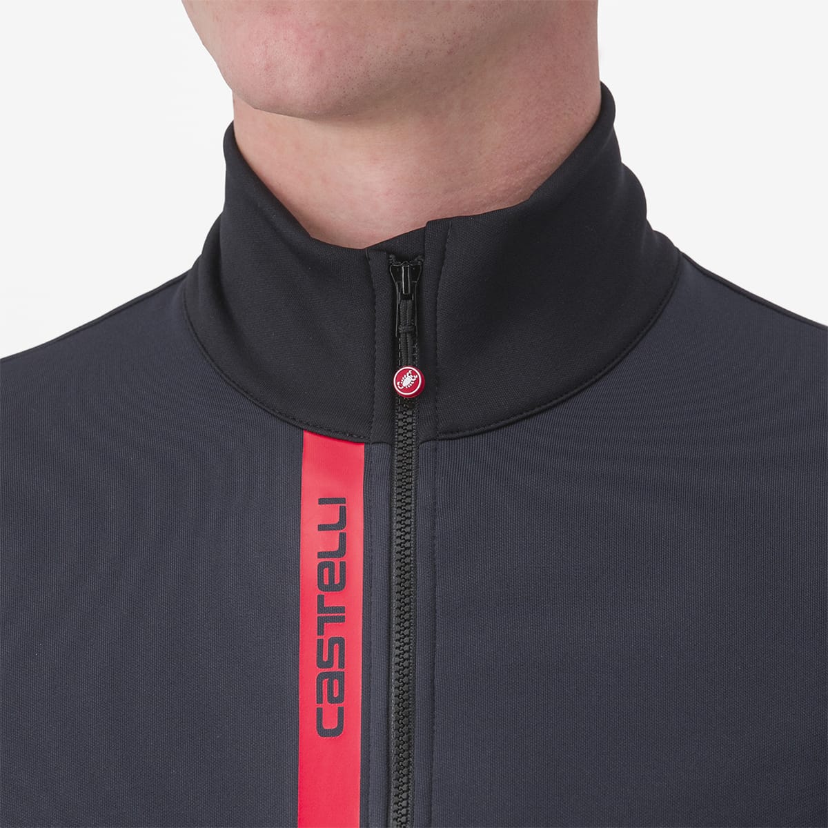 CASTELLI ENTRATA THERMAL Long Sleeve Jersey Black/Red