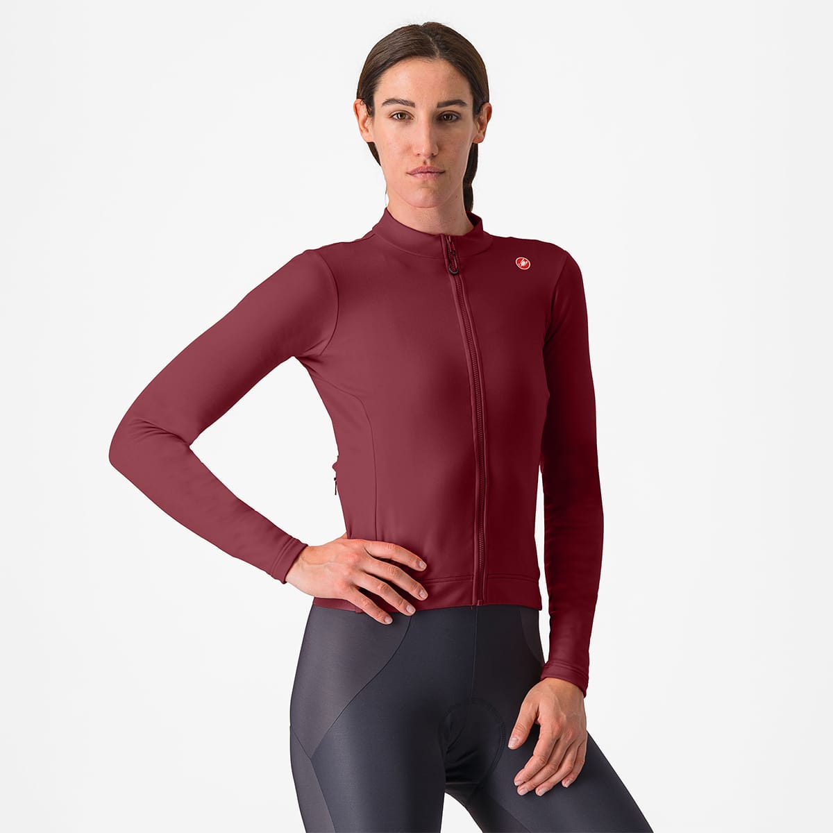 CASTELLI ESPRESSO THERMAL Ladies Long Sleeve Jersey Bordeaux