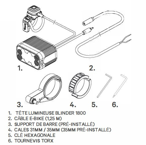 Front lighting KNOG BLINDER E 1800