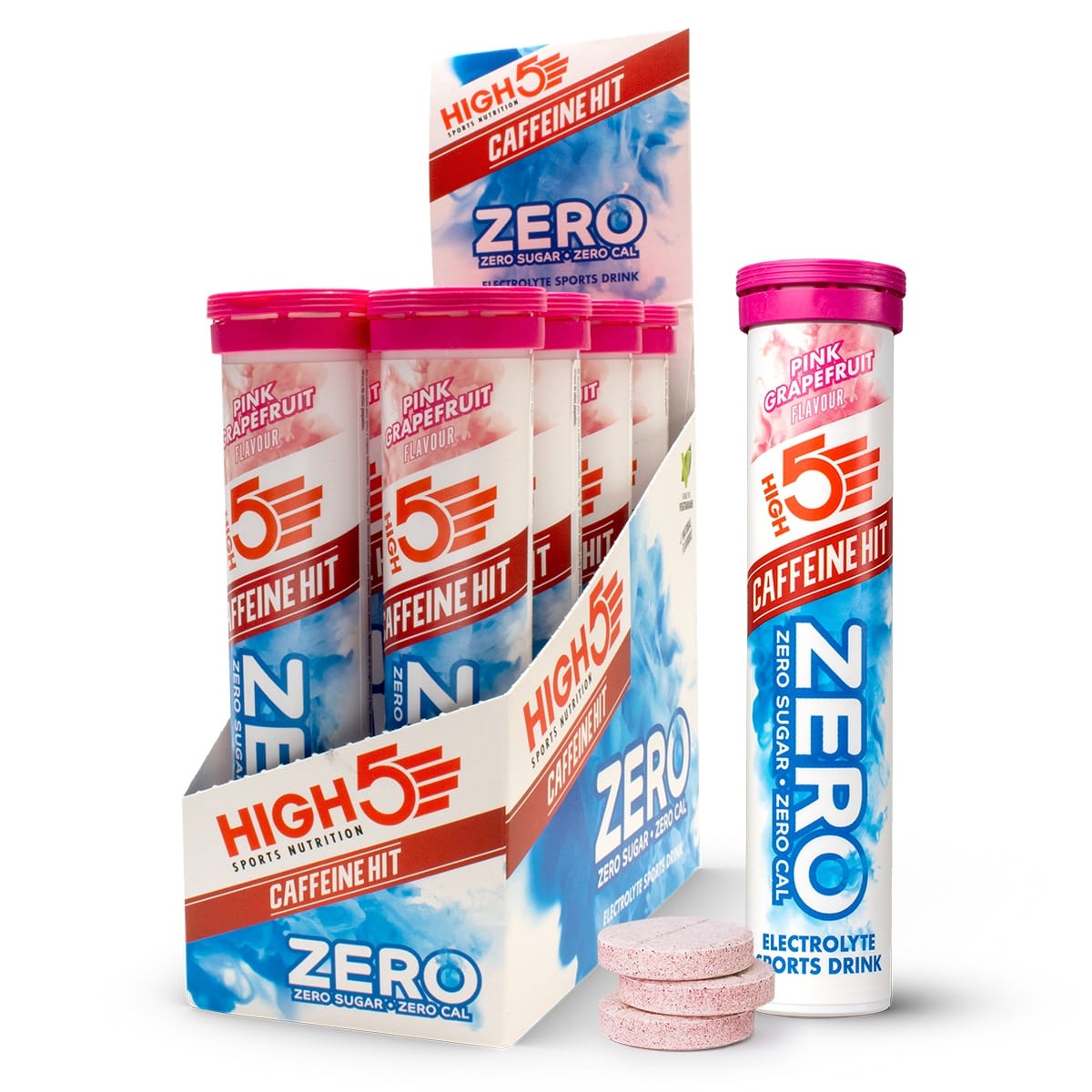 Boisson Anticrampe HIGH5 ZERO Caffeine Hit Tube of 20 Pink Grapefruit Lozenges