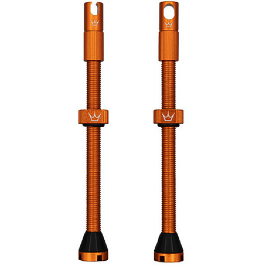 PEATY'S x Chris King MK2 Presta 80 mm Tubeless Valves (x2) Orange