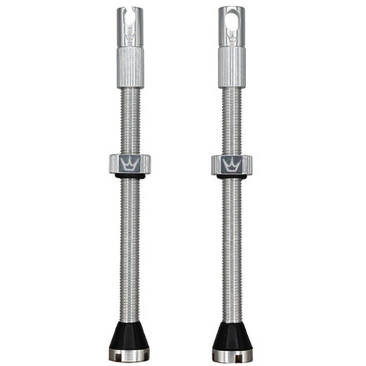 PEATY'S x Chris King MK2 Presta 80 mm Tubeless Valves (x2) Silver