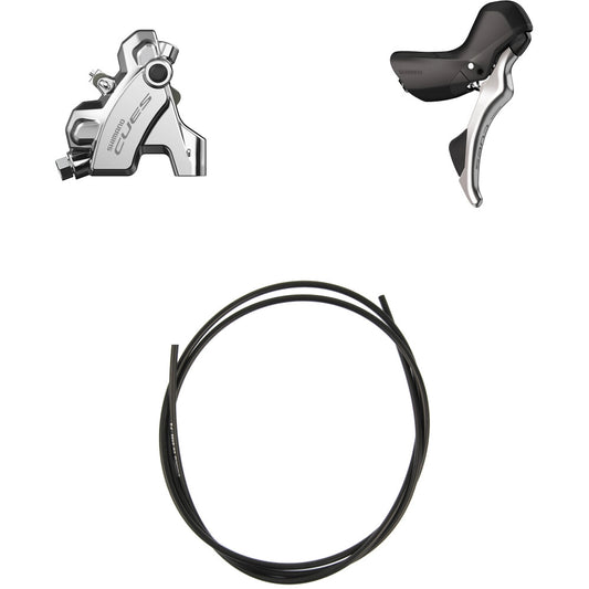 SHIMANO CUES U6030 10/11-speed Flat Mount Right Lever and Rear Caliper Without Disc – Polish Silver Edition
