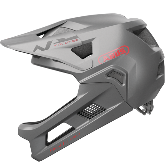 ABUS YOUDROP FF Junior Mountain Bike Helmet, Gray