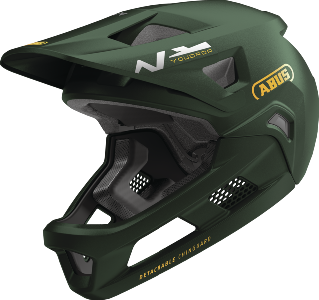 ABUS YOUDROP FF Junior Moss Green Mountain Bike Helmet
