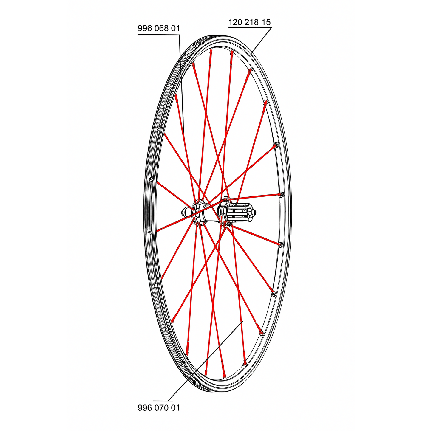 KIT 10 REAR SPOKES MAVIC CROSSRIDE UB 08 BLACK 276MM