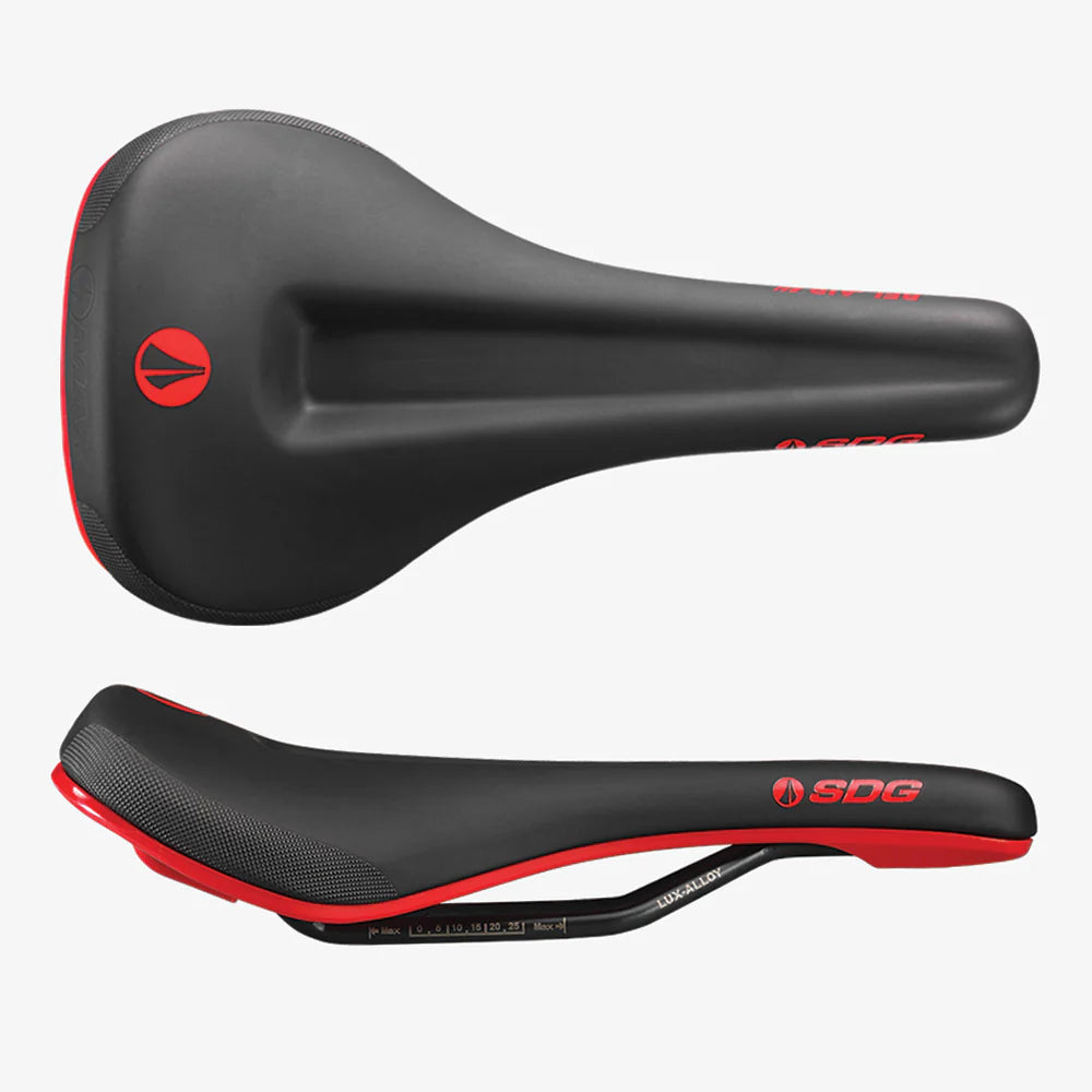 Saddle SDG BEL-AIR V3 MAX Rails Lux-Alloy Black/Red