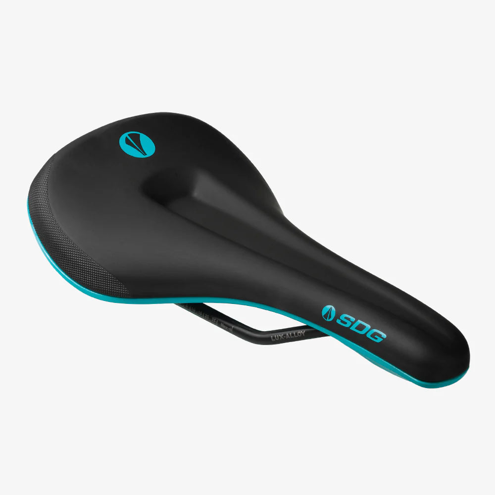 Saddle SDG BEL-AIR V3 MAX Rails Lux-Alloy Black/Turquoise