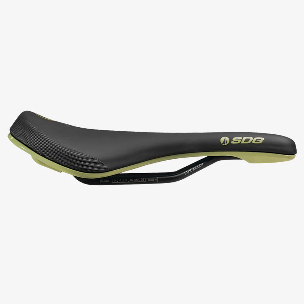 Saddle SDG BEL-AIR V3 MAX Rails Lux-Alloy Black/Green