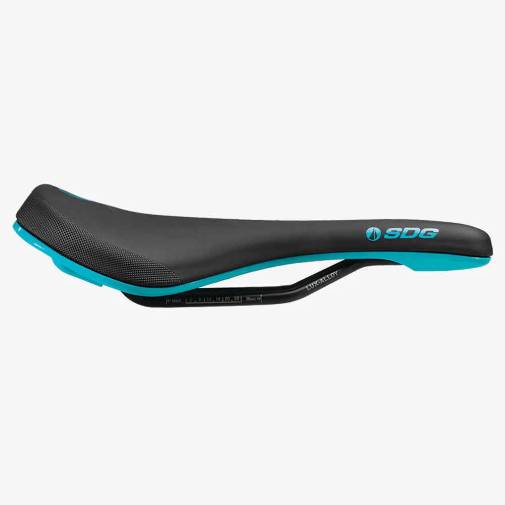 Saddle SDG BEL-AIR V3 MAX Rails Lux-Alloy Black/Turquoise