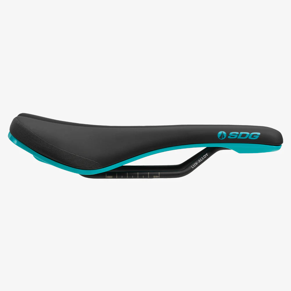 Saddle SDG BEL-AIR V3 Rails Lux Alloy Black/Turquoise