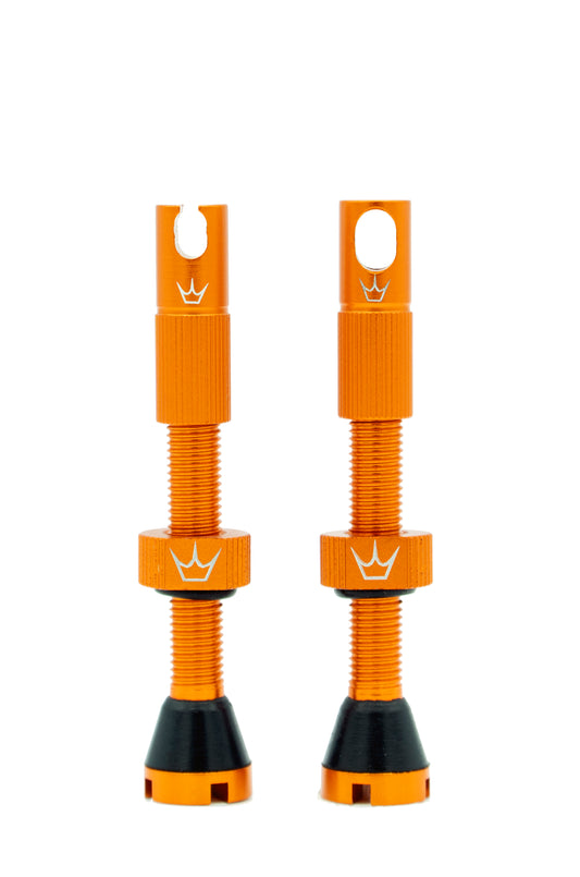 PEATY'S x Chris King MK2 Presta 60 mm Tubeless Valves (x2) Orange