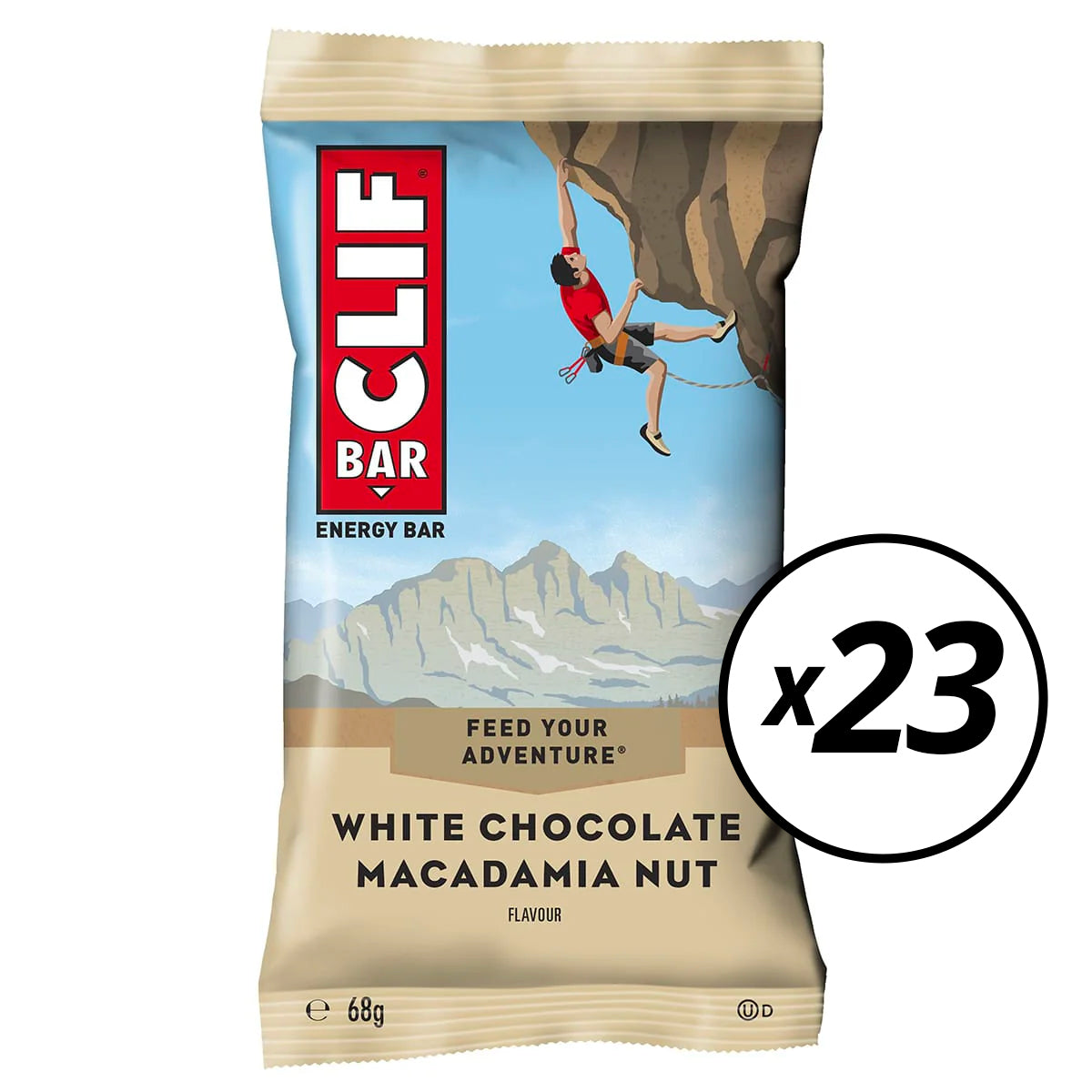 23 CLIF BAR Energy Bars (68g) White Chocolate Macadamia Nut - Short Date