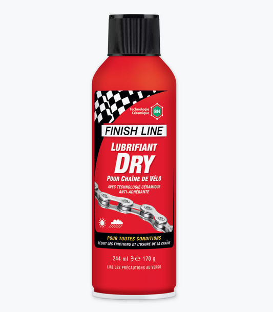 FINISH LINE DRY LUBE Teflon Chain Lubricant - All Conditions – Aerosol (244ml)