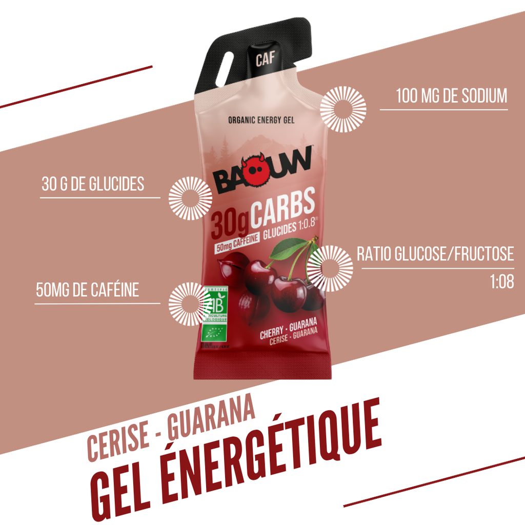 BAOW Energy Gel (44g) Lemon/Cherry/Caffeinated Guarana