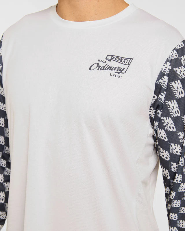 DHARCO GRAVITY OFFSET Long Sleeve Jersey White/Black