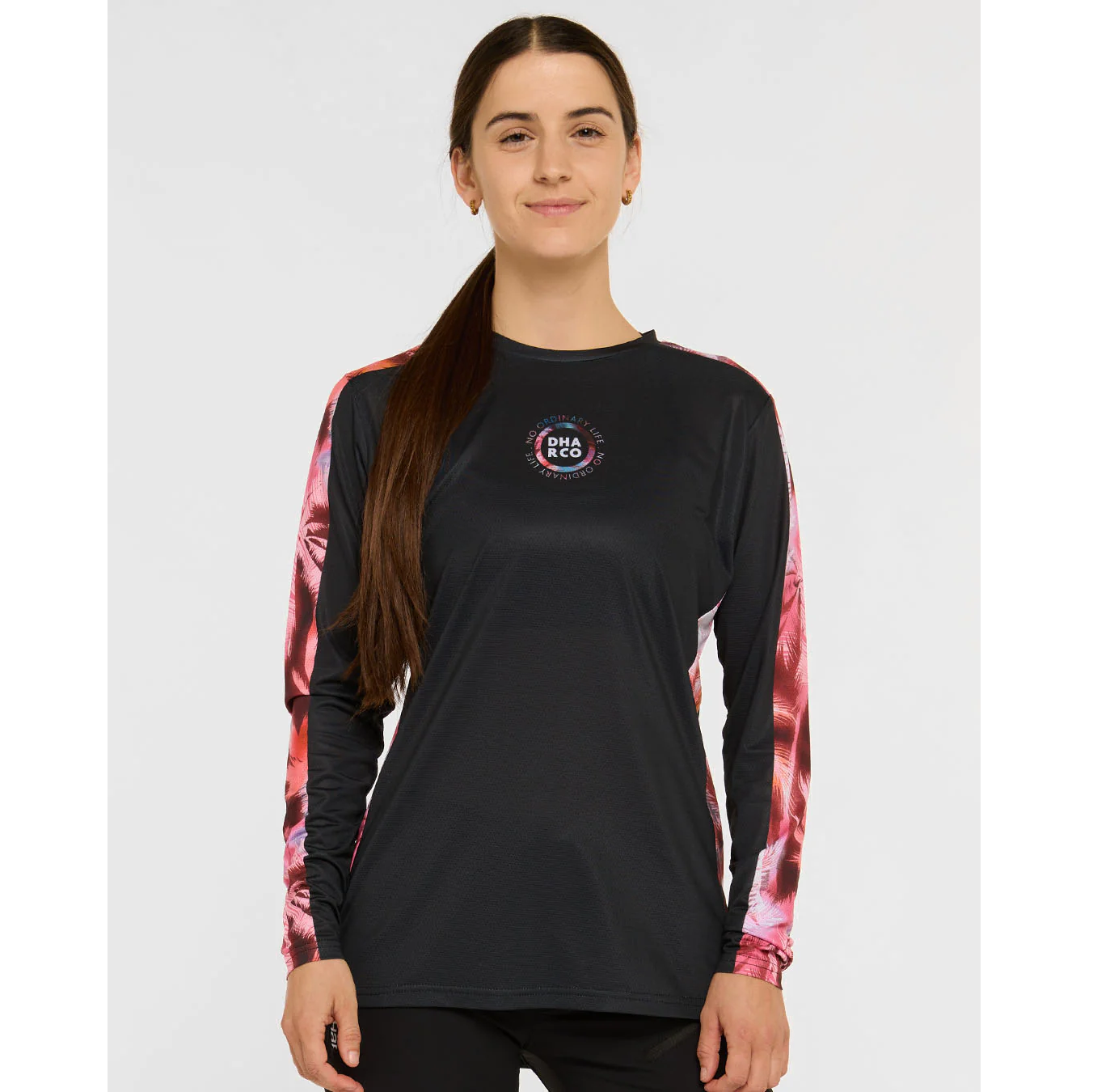 Women's DHARCO RACE NEBULA Long Sleeve Jersey Black/Pink