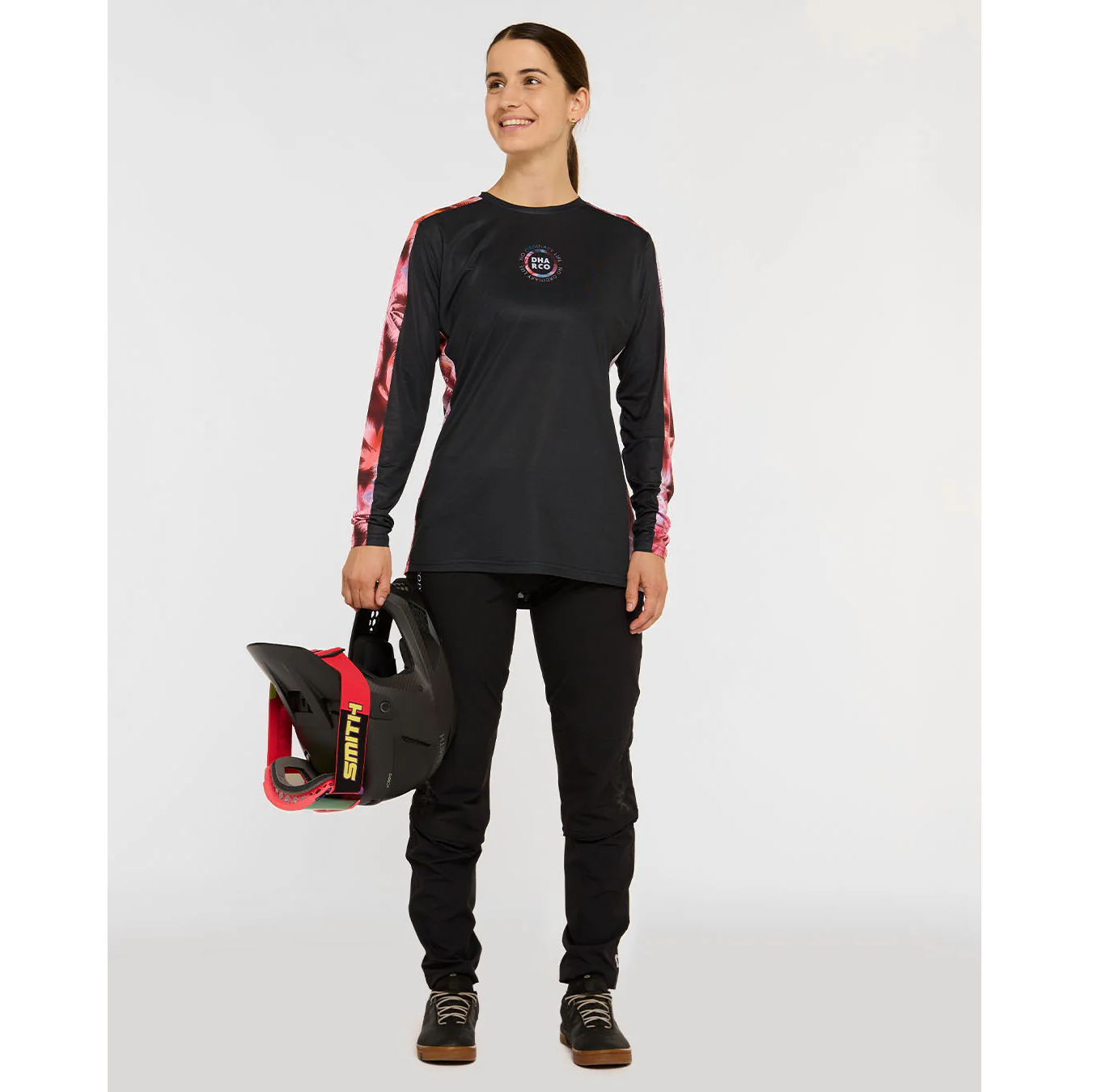 Women's DHARCO RACE NEBULA Long Sleeve Jersey Black/Pink
