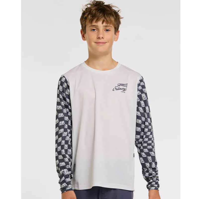 DHARCO GRAVITY OFFSET Junior Long Sleeve Jersey White/Black