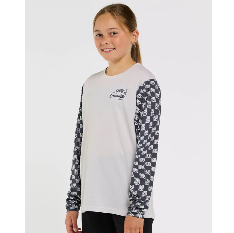 DHARCO GRAVITY OFFSET Junior Long Sleeve Jersey White/Black