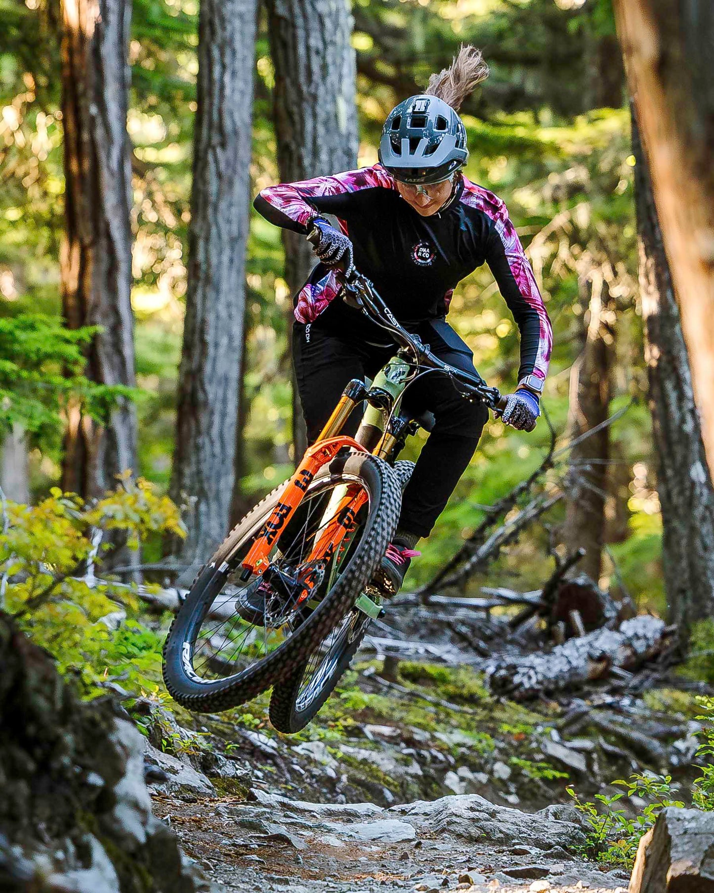 Women's DHARCO RACE NEBULA Long Sleeve Jersey Black/Pink