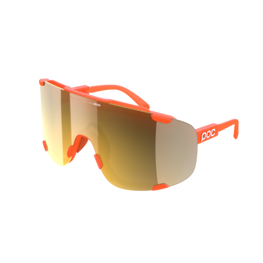 POC DEVOUR + Orange Fluo Translucent Glasses Clarity Road Partly Sunny Gold