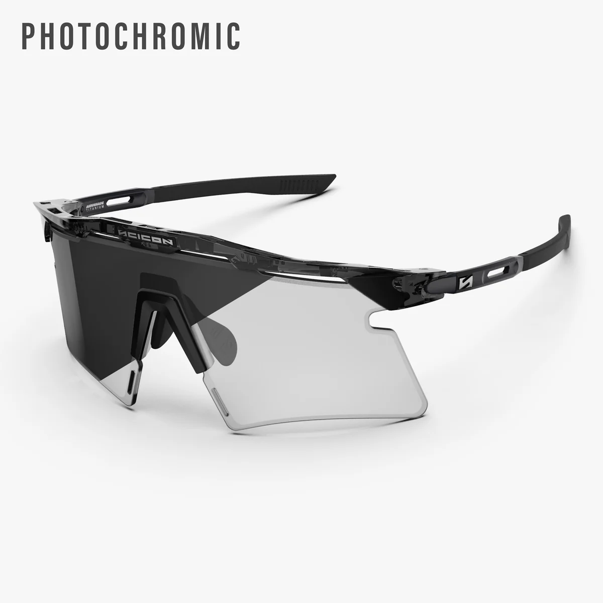 SCICON AEROSHADE 2.0 TITANIUM Glasses Black Crystal Gloss Grey Photochromic Lens