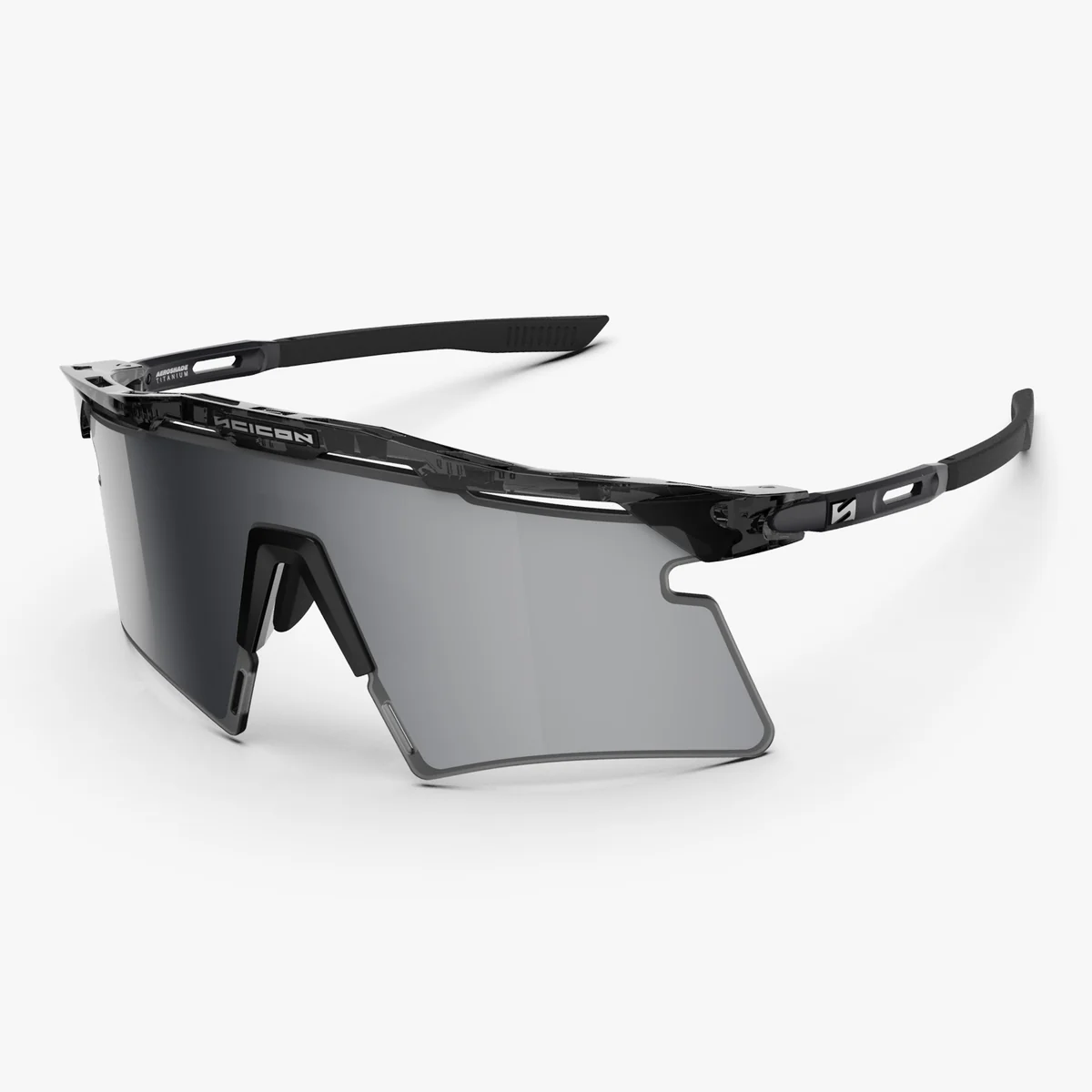 SCICON AEROSHADE 2.0 TITANIUM Black Crystal Gloss Multimirror Silver + Pink Glasses