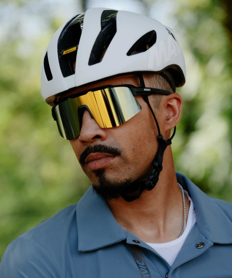 MAVIC MVS SHIELD Goggles Black Gold/Blue Lens