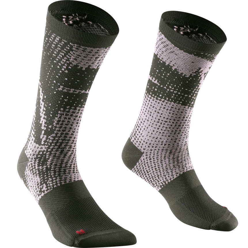 MAVIC ESSENTIAL GRAPHIC Khaki/Rose Socks