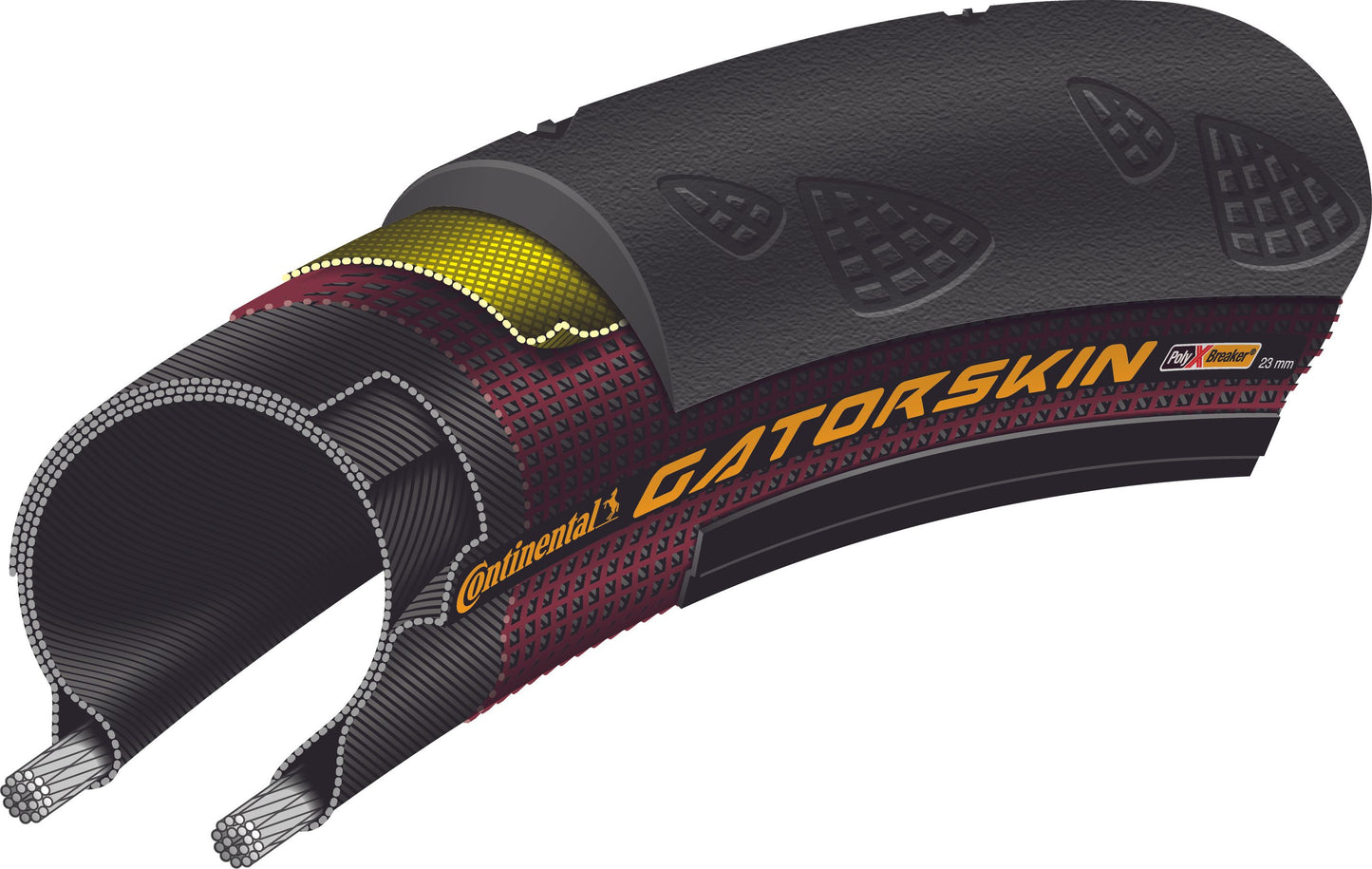 CONTINENTAL GATORSKIN 700x23c TubeType Soft Black tire