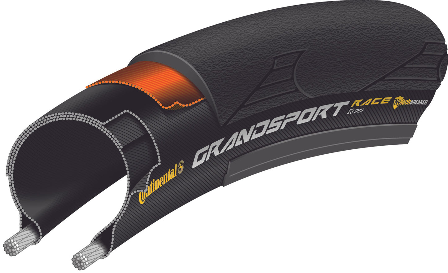 CONTINENTAL GRAND SPORT RACE 700x32c TubeType Black tire