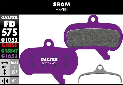 Semi-metallic E-Bike GALFER Sram Maven brake pads