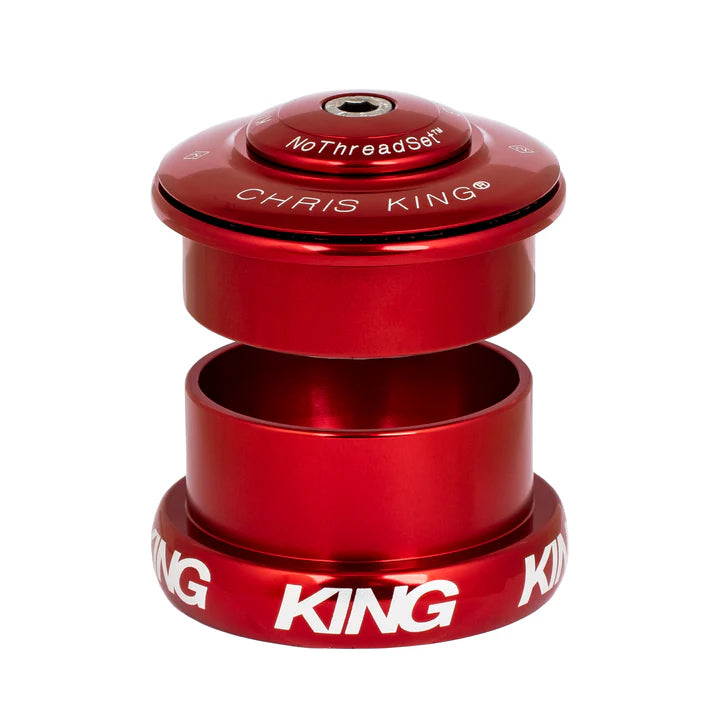 Semi-Integrated / External Headset CHRIS KING INSET 5 1"1/8-1.5" ZS49/EC49 Red