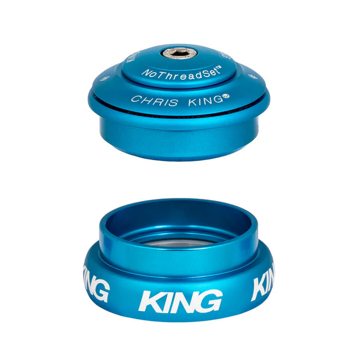 Semi-Integrated / External Headset CHRIS KING INSET i8 1"1/8-1"1/4 ZS44/EC44 Turquoise Blue