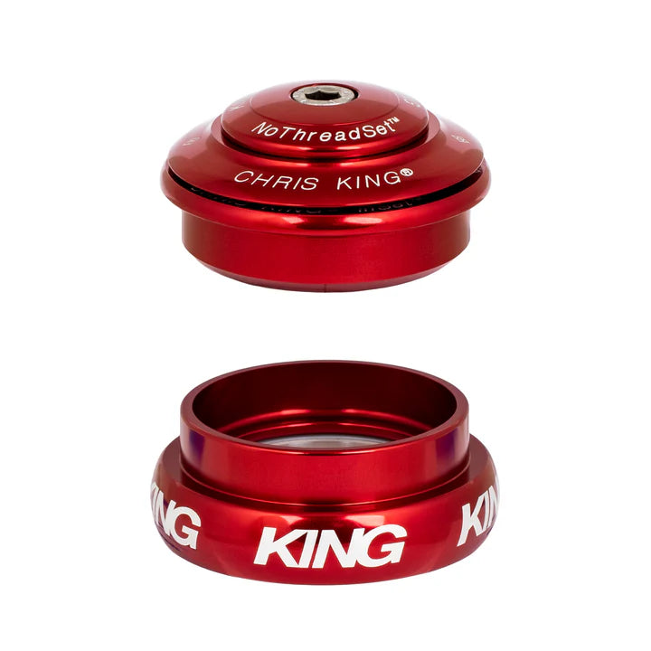 Semi-Integrated / External Headset CHRIS KING INSET i8 1"1/8-1"1/4 ZS44/EC44 Red